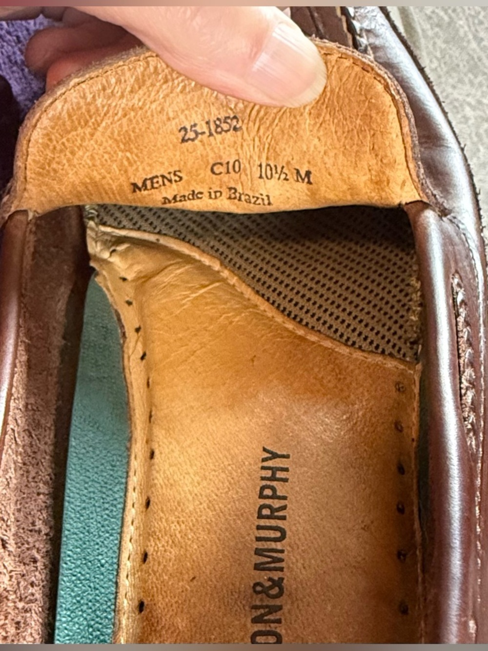 Johnston & Murphy Woven Leather Loafers Brown J&M Flex Slip On Comfort 10 1/2 - Picture 11 of 11